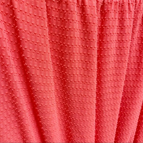 Michael Kors Womens Orange Swiss Dot Off Shoulder Ruffle Tiered Semi Sheer Dress - Picture 9 of 10